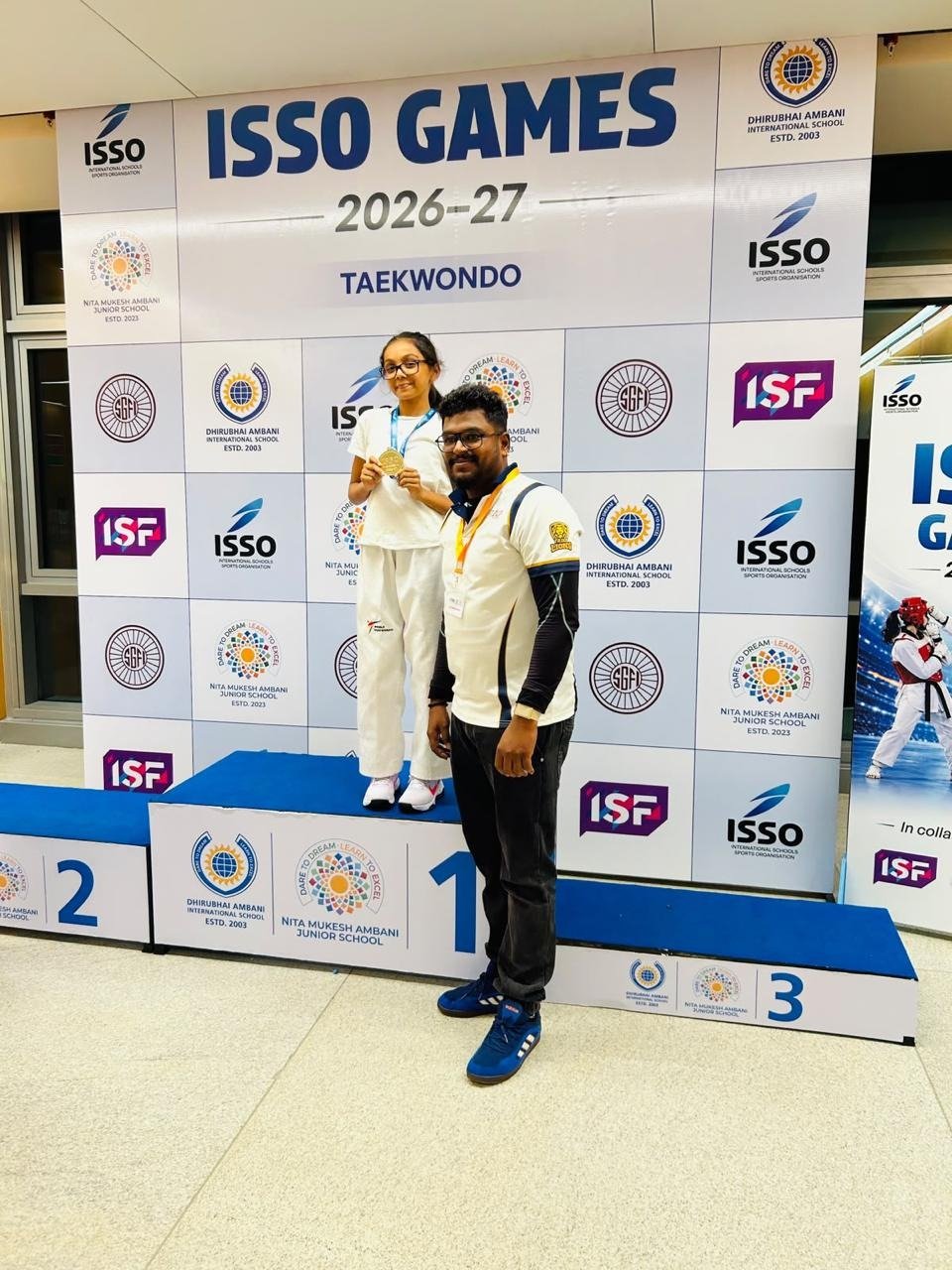 Gold Medal - ISSO Taekwondo – Dhruthi (U-14, Under 27 kg)